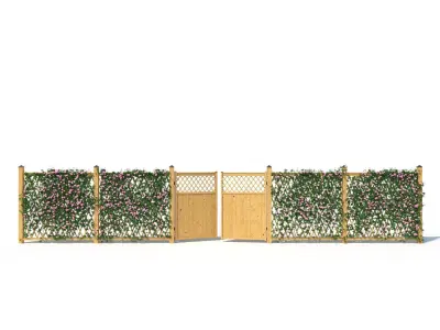 Fence - Mandevilla Sanderi with flowers 3D model