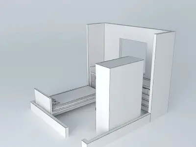 luorkut room with bed and desk Free 3D model