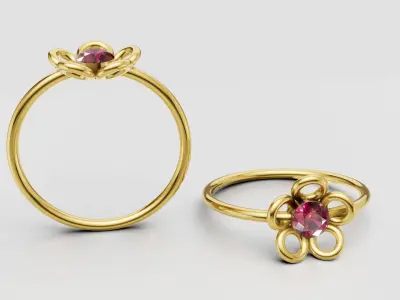 Flower Ring  design  3D print model