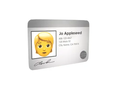 Identification Card Emoji v1 001 Low-poly 3D model