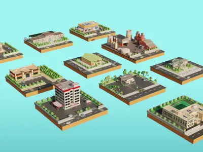 Low Poly Modern City Pack