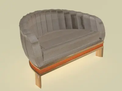 Modern hemispherical sofa Low-poly 3D model