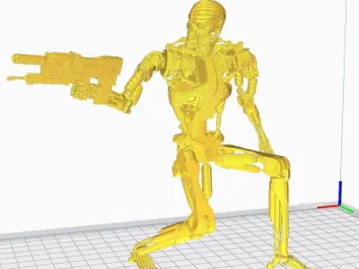 Terminator T-800 Endoskeleton Pose 5 3D print model