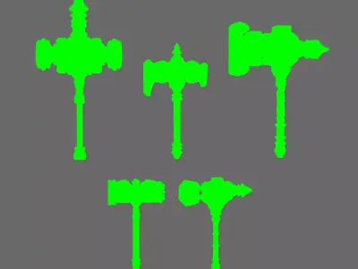 Pumpkin Lords Tombstone Mega Hammers NOHAND 3D print model