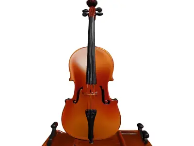 Realistic Cello with Stand 3D Model Low-poly 3D model