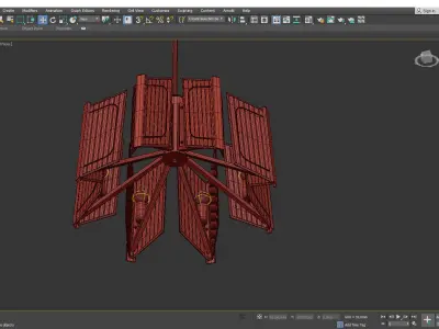  Distinctive Brass Etched Glass Chandelier Low-poly 3D model