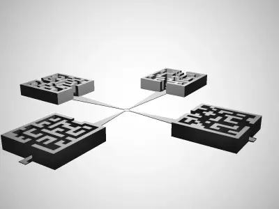 four mazes one goal Free low-poly 3D model