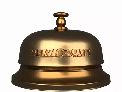 Detailed 3D Brass Bank Counter Bell Push Button and Weighted 3D model