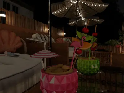 A Summer Place To Relax Blender Scene - NIGHT 3D model