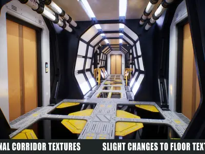 Scifi Space Corridor Asset Pack Version 2 Low-poly 3D model