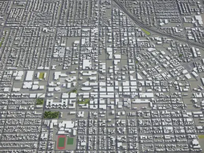 Orange - 3D City Model Low-poly 3D model