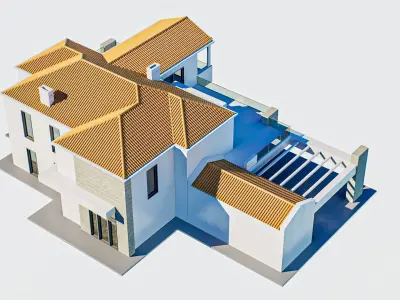 villa luxury Low-poly 3D model