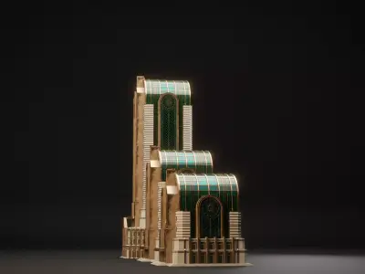 FANTASY ART DECO ARCHITECTURE CLASSIC 04 Low-poly 3D model