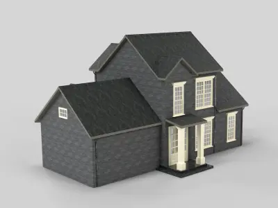 British House Design 01T1 Low-poly 3D model