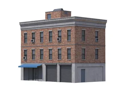 Apartment Building 4 Low-poly 3D model