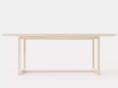 Hudson dining table light oak Low-poly 3D model