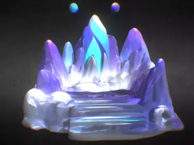 Cosmic Terrain Low-poly 3D model