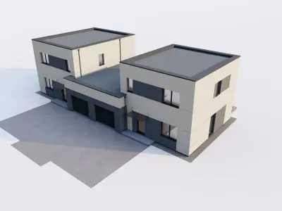 House complex with surroundings Archicad Lumion 12 Sketchup 3D model