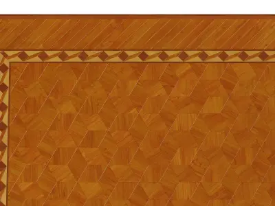 Floor wooden cutting board with embossed pattern 3D model