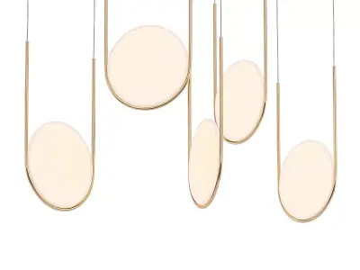 J DISC four circular pendant lights hanging 3D model