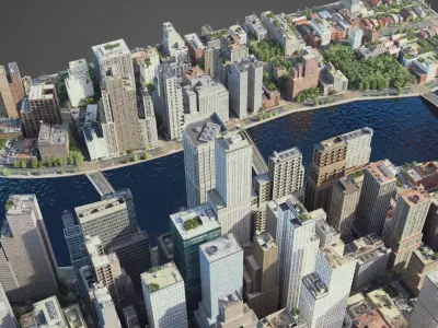 River City C4 Low-poly 3D model