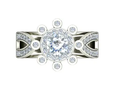 Women Ring  Render 3dm STL OBJ FBX Details 3D print model 395