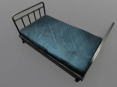 Hospital Bed Animated Rigged Low-poly 3D model