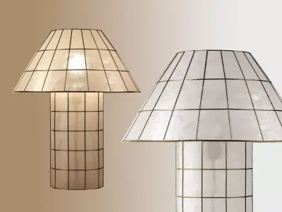 Geometric Table Lamp with Sculptural Design 3D model