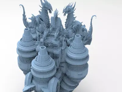 Floating Desert Dragon Throne platform 2  3D model