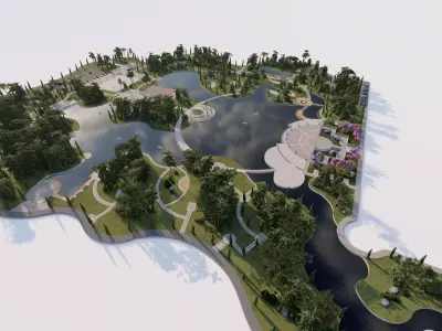 public park-Private Park Landscape -Park Center 3D model