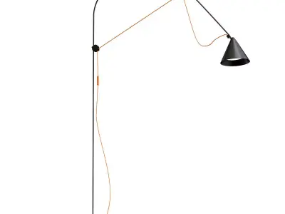 AYNO L floor lamp with shade and orange cord 3D model
