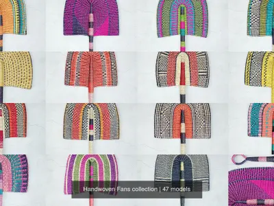 Handwoven Fans collection 3D Model Pack