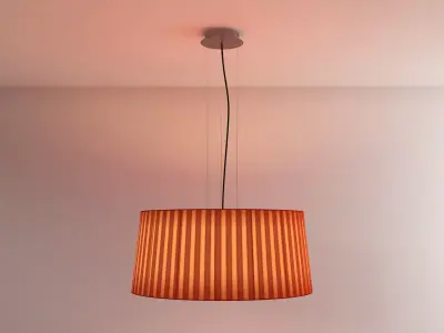GT1000 pendant lamp with pleated shade 3D model