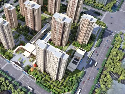 Contemporary Riverside High-Rise Community 3D model