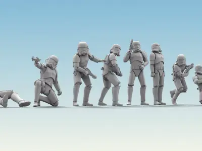 8 Figure Stormtrooper Printable Set-02 3D model