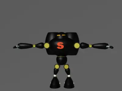 robot with two arms in air 3D model