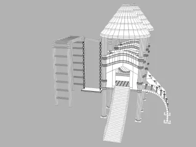 Swing Set playground Low-poly 3D model