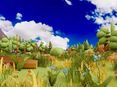 Stylized Nature pack by IGS Low-poly 3D model