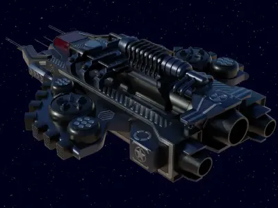 Spaceship Low-poly 3D model by kayao from CGTrader (Low-poly)