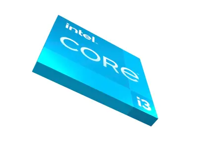 Intel CPU Tag i3 v1 003 Low-poly 3D model