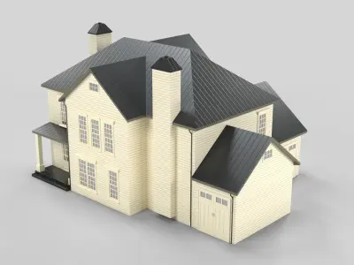 Cottage House Design 17T5 Low-poly 3D model