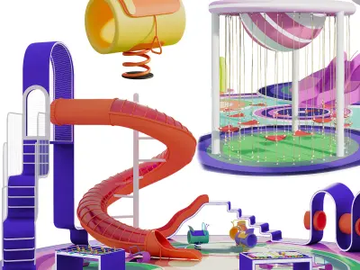 Playground Lollipop Street Paradise 3D model