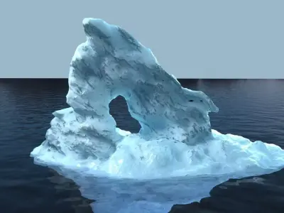 Iceberg 1 floating in ocean 3D model