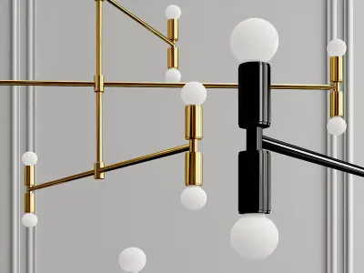 12 light gold black 3D model
