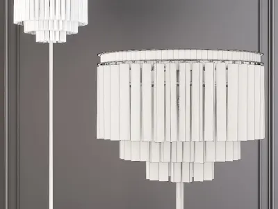 RH 1920S ODEON SMOKE GLASS FLOOR LAMP 3-TIER Nickel 3D model