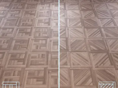 Parquet - Laminate - Wooden floor 2 in 1 Low-poly 3D model 57