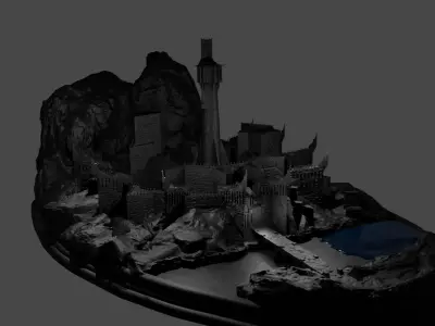 Lamp Minas Morgul fortress Lord of the Rings 3D print model