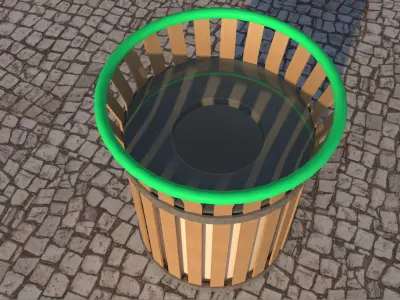 Trash can Low-poly 3D model 32