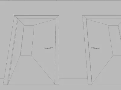 New Hospital Corridor with Lighting and chairs Low-poly 3D model