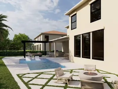 3D Exterior Scene 3D model design garden and landscape 3D model